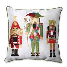 Holiday+Embroidered+Nutcrackers+Polyester+Throw+Pillow