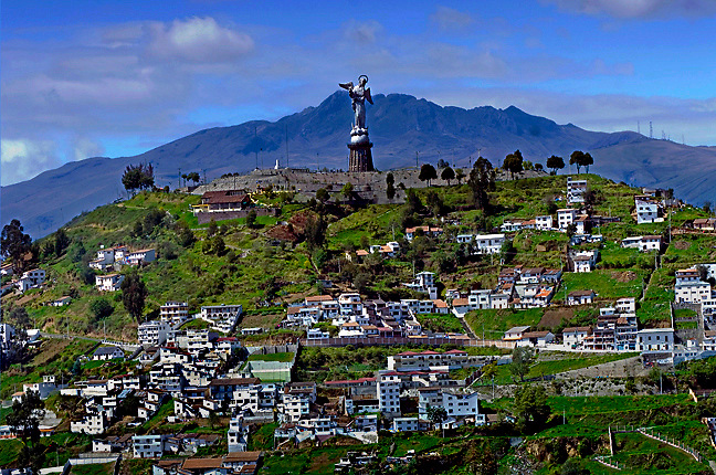 Quito / Ecuador / La Virgen de Quito sits on top of the hill called El Panecillo